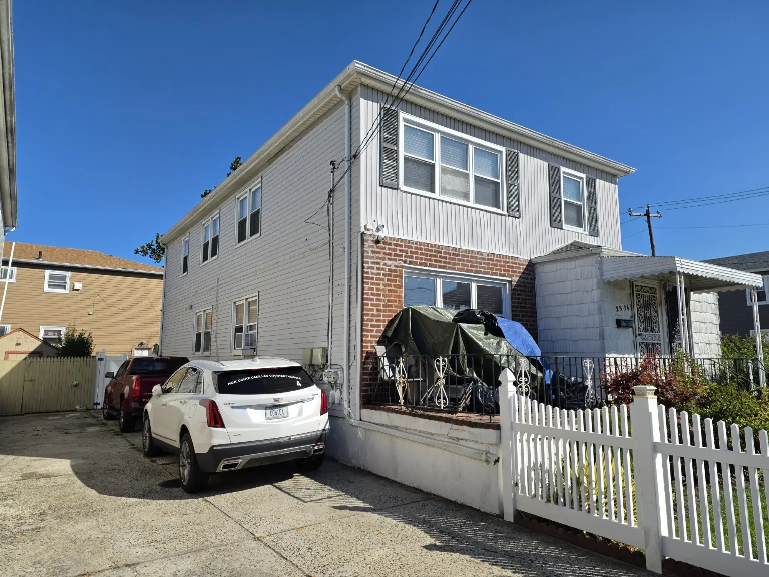 Side exterior and driveway