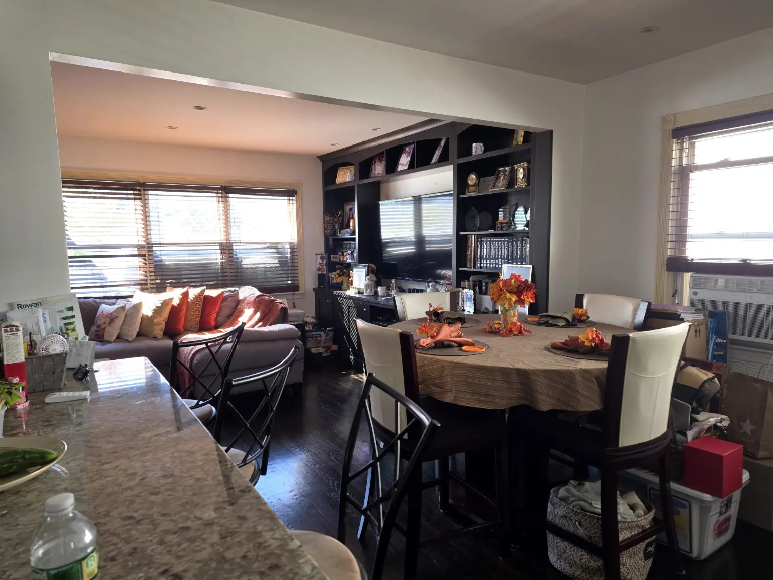 Connected dining and living areas