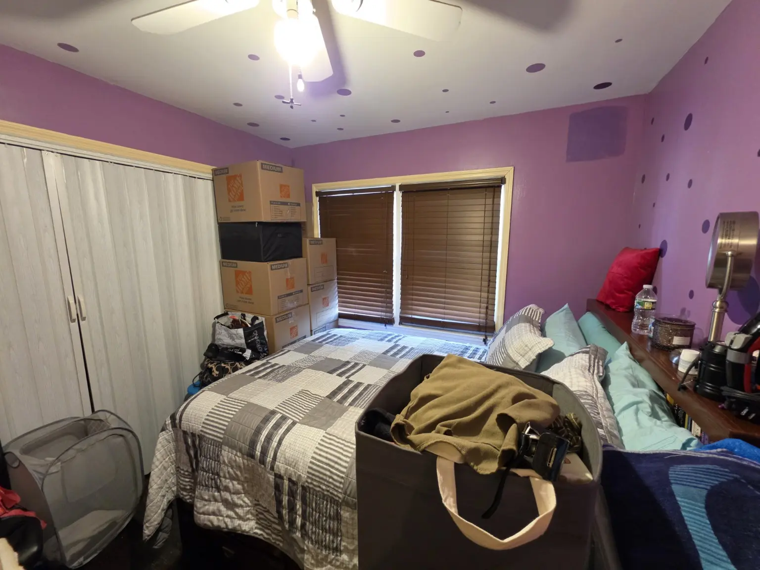 Bedroom with hardwood flooring
