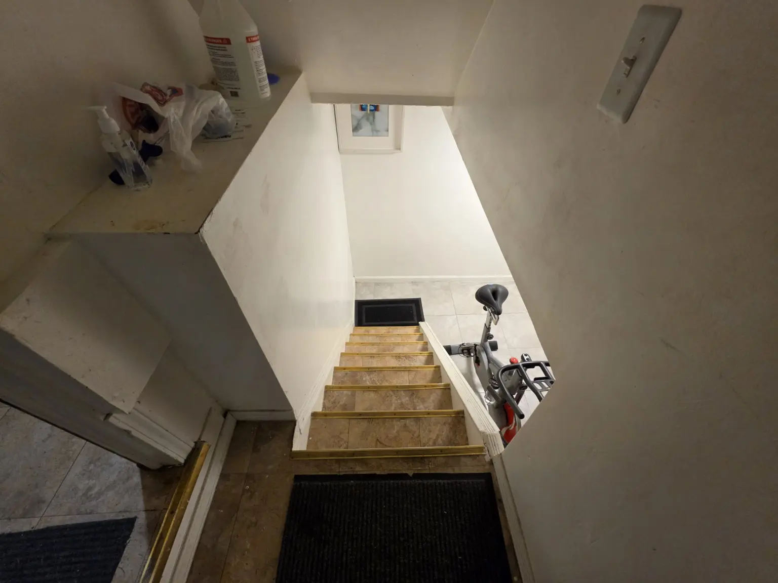 Stair access to the finished lower level