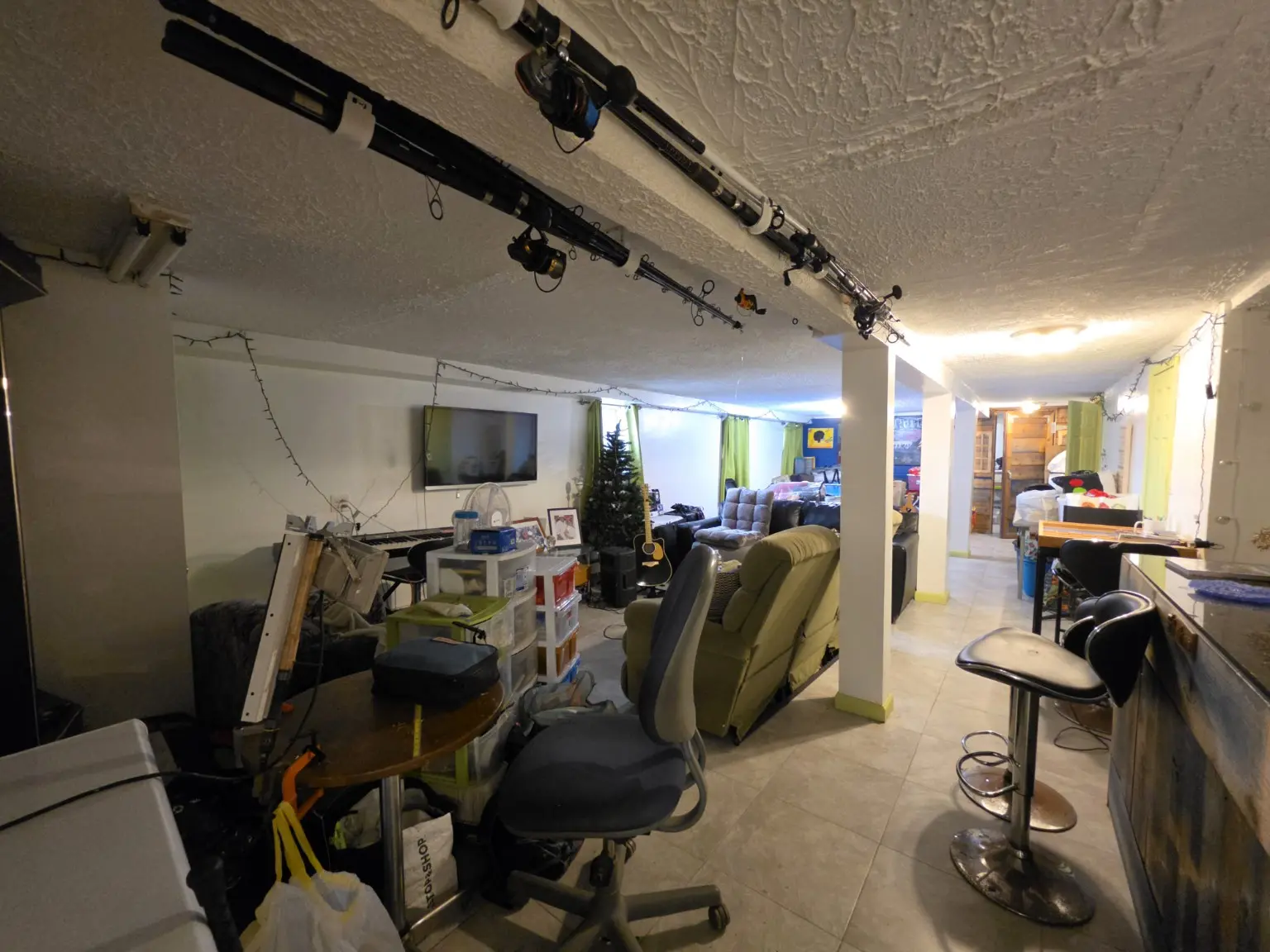 Finished lower-level flexible space
