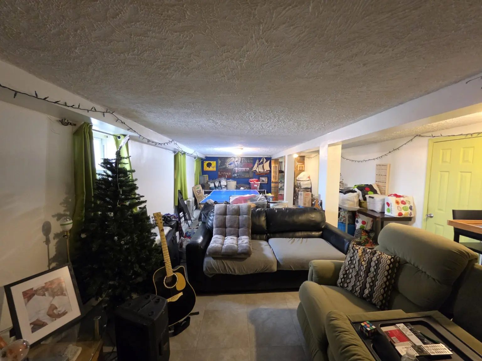 Finished lower-level lounge
